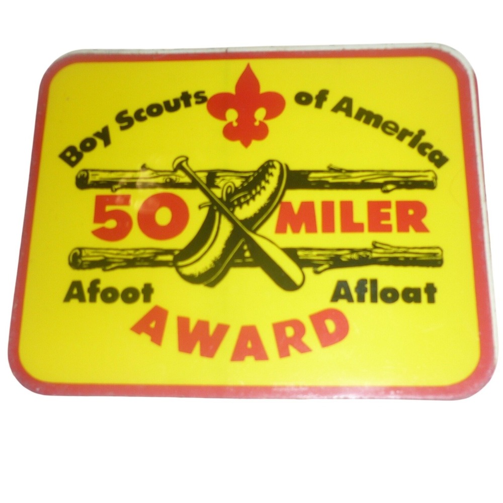 Vintage Boy Scouts of America 50 Miler Award Decal Sticker Dura-Cal BSA 3476